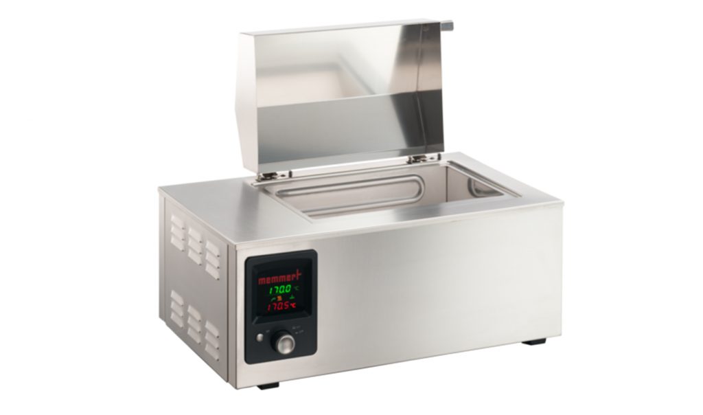 Water bath, 10 l, angular lid, shelf, electronic temperature control